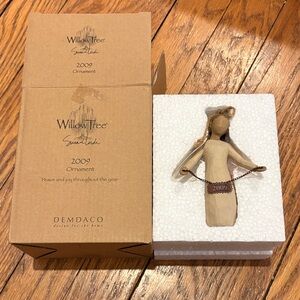 Willow Tree Cream and Brown Angel Ornament